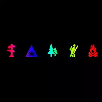 Забавный лагерь со значком, светоотражающая наклейка на окно автомобиля, автодекор, наклейка, автомобильные аксессуары