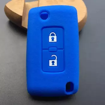 ZAD 2-кнопочный силиконовый чехол для автомобильного ключа, защитный чехол для Mitsubishi Lancer 10 Outlander 3 Pajero, спортивный аксессуар для дистанционного ключа, автомобильный аксессуар