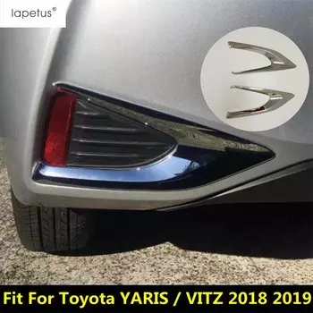 Задние противотуманные фары автомобиля, лампы, рамка, накладка для Toyota YARIS/VITZ 2018 2019, хромированные аксессуары из АБС-пластика, комплект для внешнего ремонта