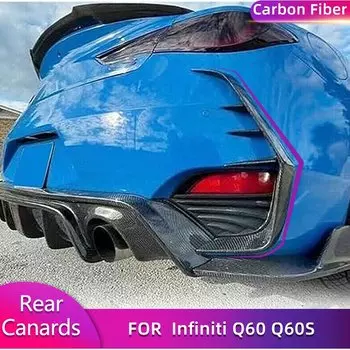 Задний бампер автомобиля из настоящего углеродного волокна, канады, плавники, разветвители для Infiniti Q60 Q60S Coupe, 2-дверные задние канады 2016-2020, задние канады