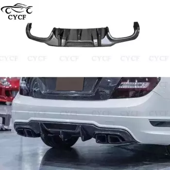 Задний диффузор из углеродного волокна, задний бампер, спойлер Hugger для Mercedes Benz C Class W204 2012-2014 C63 V Style