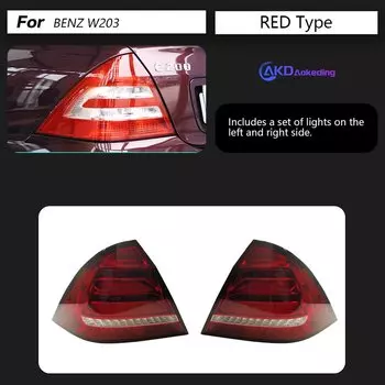 Задний фонарь AKD для BENZ W203, светодиодный задний фонарь 2000-2006 C200 C180, противотуманный тормозной сигнал поворота, автомобильные аксессуары