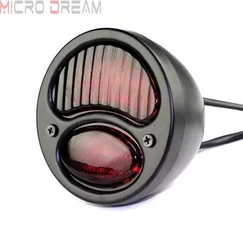 Задний фонарь для мотоцикла, 12 В, для Harley Chopper Cafe Racer Scrambler Custom, задний фонарь с Стоп-сигналом, хромированный