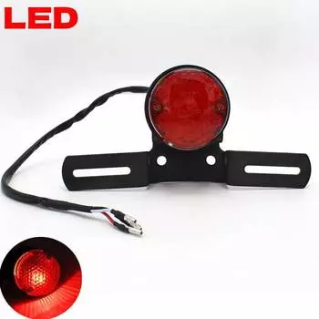 Задний фонарь мотоцикла с держателем кронштейна номерного знака, ретро задний фонарь, светодиодный для Harley Honda Cafe Racer, индивидуальный Bobber Chopper