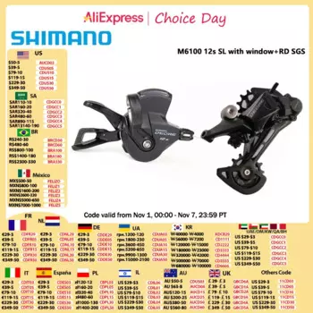 Задний переключатель передач SHIMANO DEORE SL-M6100 RD-M6100 SGS, 12 Скоростей, оригинальный для горных велосипедов, запчасти для верховой езды