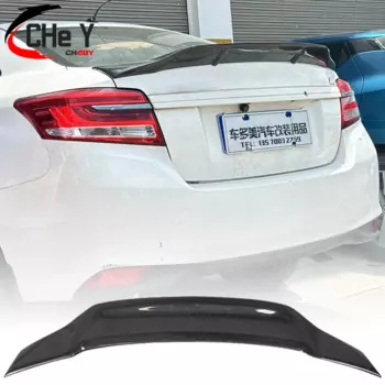 Задний спойлер для Toyota Vios 2014-2017 Yaris 100% из настоящего углеродного волокна, глянцевый, черный, высокое качество, стиль JDM R Stylg