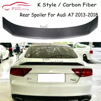 Задний спойлер из настоящего углеродного волокна K Style для Audi A7 2013-2018, крышка багажника, заднее крыло