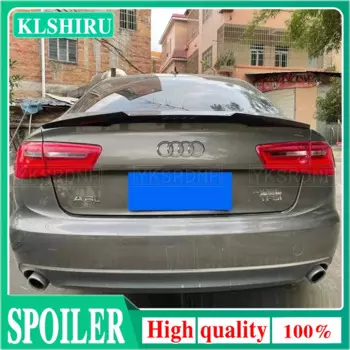 Задний спойлер из углеродного волокна для AUDI A6 C7 Sedan M4 Style FRP из углеродного волокна Неокрашенный глянцевый черный кованый спойлер 2012-2016 крыло багажника