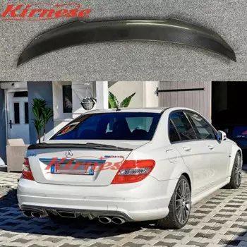 Задний спойлер из углеродного волокна для Mercedes-Benz C-Class W204 4 двери в стиле PSM крыло багажника 2007-2014 фотокованый