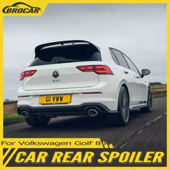 Задний спойлер из углеродного волокна для VW Volkswagen Golf MK8 Rline GTI 2020 2021 CS Style, задний спойлер на крышу автомобиля из АБС-пластика