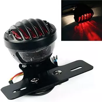 Задний стоп-сигнал для мотоцикла, черный, Круглый, металлический, для Harley Bobber Chopper, 1 шт.