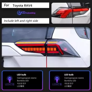 Задняя фара AKD для Toyota RAV4 светодиодный Tail светильник 2020-2023 RAV4, задний противотуманный сигнал поворота, автомобильные аксессуары