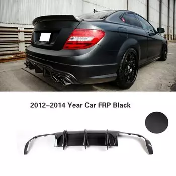 Задняя губа из углеродного волокна для Benz C Class W204 C63 AMG C300 Sport 2008-2014, диффузор для заднего бампера автомобиля, спойлер с четырьмя выходами FRP