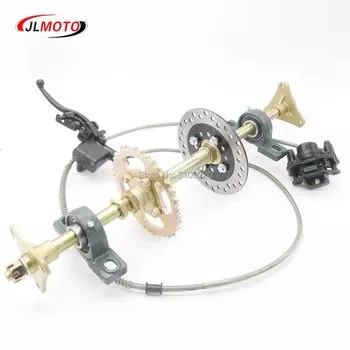 Задняя ось ступицы колеса 610 мм M8 * 3, сборка с звездочкой 428 #37T, дисковый тормоз 160 мм, подшипник UCP204, подходит для квадроциклов, квадроциклов, багги, велосипедов, запчасти