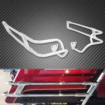 Задняя седельная сумка мотоцикла, опорный кронштейн, черный/хромированный для Harley Touring Electra Glide Road Glide Road King 14-2022