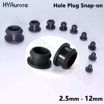 Заглушки для отверстий силиконовые черные 2.5-12 мм