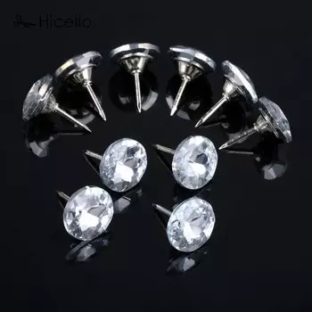 10 шт., Хрустальные Кнопки для обивки ногтей, стеклянные алмазные булавки, узел, 14 мм/18 мм/20 мм/22 мм, украшение для мебели, Hicello