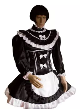 Закрывающийся Французский сексуальный женский костюм в готическом стиле, новинка, Лидер продаж, черное боди, кружевной воротник, бандажный костюм горничной по индивидуальному заказу