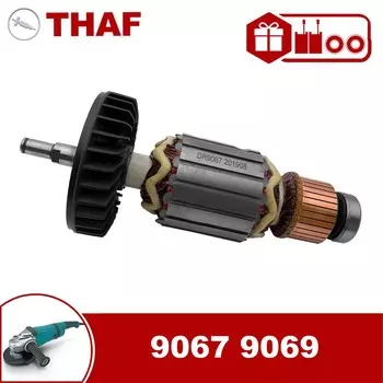 Замена якоря ротора для угловой шлифмашины Makita 9067 9069 THAF
