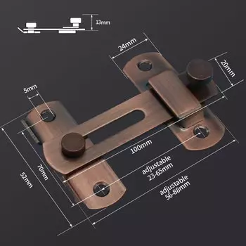 Замки для раздвижных дверей NAIERDI, из нержавеющей стали, 90 градусов