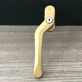 Замок для окон из алюминиевого сплава, квадратный вал, тянущая ручка, алмазная сетка, створка, изогнутый ключ, квадратная стальная ручка, замок