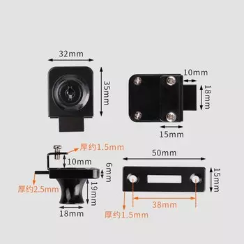 Замок дверной KK&FING стеклянный черный