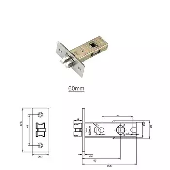 Замок с одной защелкой для проходного замка, длина 50 мм 60 мм 70 мм