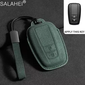 Замшевый кожаный чехол для автомобильного смарт-ключа для Toyota Prius Camry 70 Corolla C-HR CHR RAV4 Prado 150 Highlander, аксессуары