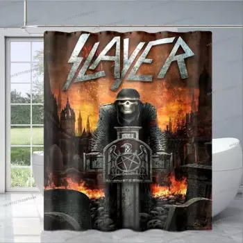 Занавеска для душа Rock Slayer из тяжелого металла, занавеска для душа с ужасным рисунком черепа, модная декоративная занавеска для ванной комнаты для взрослых