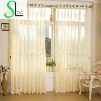 Занавески Slow Soul с желтыми отверстиями светильник вентиляции, для спальни, гостиной, плиссированные тюлевые шторы, прозрачные для кухни, для детей