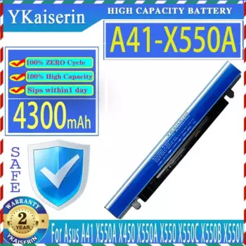 Запасная батарея ykaisсеребрин на 4300 мА · ч для Asus A450, A550, X550L, A41, X550A, X450, X550, X550C, X550B, X550V, X450C, X550CA