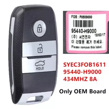 Сменный 3-кнопочный смарт-брелок KEYECU, 433 МГц, 8A, чип RF430 для Kia Rio 2017-2018, артикул: 95440-H9000 SYEC3FOB1611
