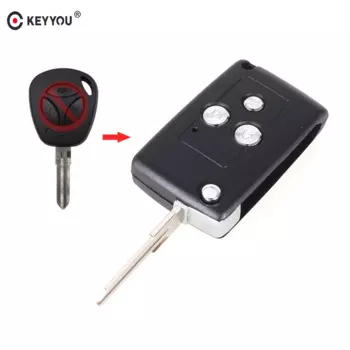 Запасной модифицированный складной флип-чехол KEYYOU для Lada Kalina Granta, 3 кнопки, чехол-брелок для автомобильного ключа, 1 шт./партия