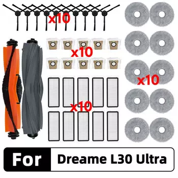 Запасные части для роботов-пылесосов Dreame: щетка, фильтр, тряпка, мешок