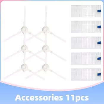 Запасные части для роботов-пылесосов Rowenta Tefal Explorer X-plorer 20 40 50 series isweep x3: боковая щетка, фильтр HEPA, тряпка для швабры