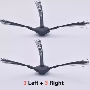 Запасные черные боковые щетки для пылесоса ilife A4, A4S, A6, X620, A8, A40, X5, V5, V5S, V5pro (CW310), 3 пары