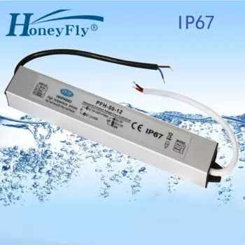 Запатентованный IP67 Водонепроницаемый Светодиодный драйвер HoneyFly, 50 Вт, 12 В, 24 В, 36 В, 48 В, светодиодный источник питания, трансформатор освещения, адаптер постоянного и переменного тока 80-265 в