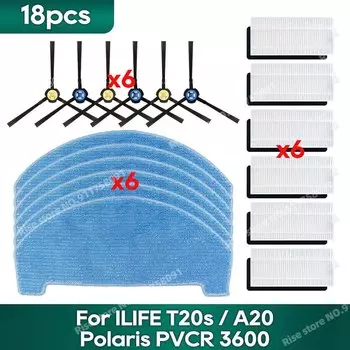 Аксессуары для ILIFE T20s/ A20, Polaris PVCR 3600/ G2, сменные детали для швабры, фильтра, боковой щетки