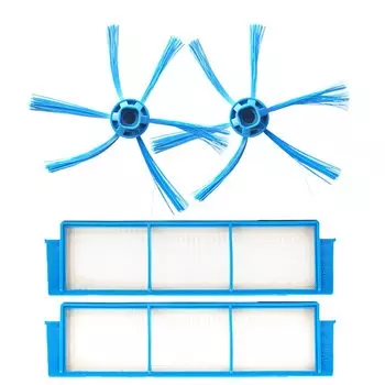 Запчасти для робота-пылесоса Philips FC8792 FC8794 FC8796 FC8007, 2 боковые щетки и 2 фильтра НЕРА, аксессуары