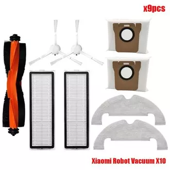 Запчасти для робота-пылесоса Xiaomi X10, боковые роликовые Запчасти для Hepa-фильтра, насадка на швабру, тканевые тряпки, мешки для пыли, аксессуары