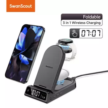 Зарядная станция SwanScout 702G для Google Pixel 9 Pro XL 8 8A 7 Z Flip 6, беспроводное зарядное устройство для Pixel Watch 1 для Pixel Buds Pro