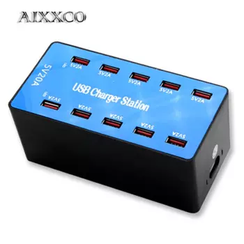 Зарядное устройство AIXXCO с 10 USB-портами, 100 Вт, 20 А