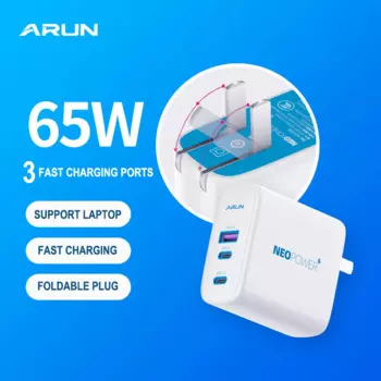 Зарядное устройство Arun GaN с поддержкой быстрой зарядки, 65 Вт, USB C