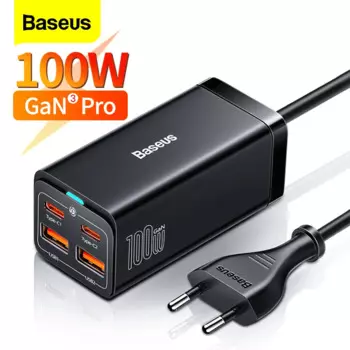 Зарядное устройство Baseus сетевое с USB-портами и поддержкой быстрой зарядки, 65 Вт