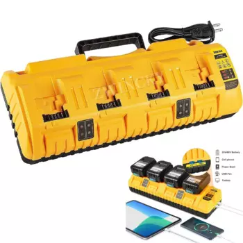 Зарядное устройство DCB102 Быстрое 4-портовое зарядное устройство 2 А USB 2A DCB200 DCB140 для Dewalt 10,8 В 14,4 В 18 В 20 В 60 В Зарядное устройство для литиевых батарей