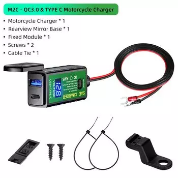 Зарядное устройство Deelife для мотоцикла, водонепроницаемый вольтметр, 12 В, быстрая зарядка, два порта