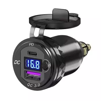 Зарядное устройство DIN Hella QC3.0 для мотоцикла, алюминиевое устройство с двумя USB-портами для BMW R1200GS R1250GS LC, для Triumph Tiger, для Ducati Multistrada1200