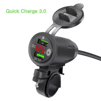 Зарядное устройство для мотоцикла с двойным USB-портом QC 3,0
