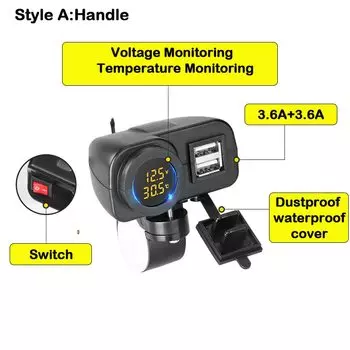 Зарядное устройство для телефона Anchtek QC3.0 с двумя USB-портами, устройство для быстрой зарядки, вольтметр, термометр, разъем с цифровым дисплеем, адаптер для телефона