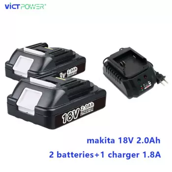 Зарядное устройство и 2 шт. батарея 18 В 2 Ач/2,5 Ач/3 Ач литиевый литий-ионный комплект для аккумулятора Makitas комбинированный комплект электроинструмента аккумуляторная дрель
